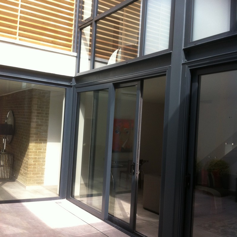Anthracite aluminium sliding patio doors fitted in Thornton Heath